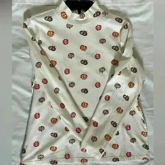 Vintage 90’s Turtleneck Halloween Pumpkin Jack-o-Lantern Spooky Medium - Picture 1 of 3